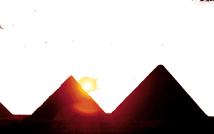 Sunset Behind Pyramids PNG image with transparent background