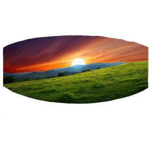 Sunset Over Hills Landscape PNG 06232024 PNG image with transparent background