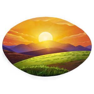 Sunset Over Hills Landscape PNG 99 PNG image with transparent background