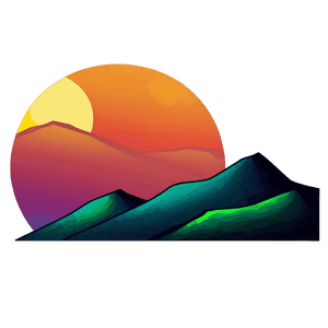 Sunset Over Hills Landscape PNG lgx PNG image with transparent background