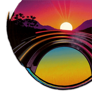 Sunset Retro Vinyl Cover PNG yjf PNG with transparent background