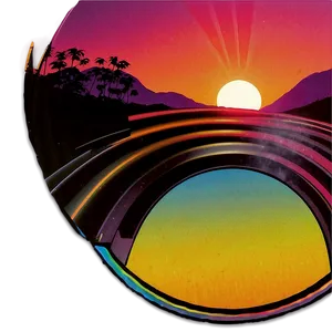 Sunset Retro Vinyl Cover Png Yjf PNG Image