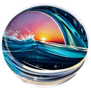 Sunset Water Waves Png Mjs92 PNG Image