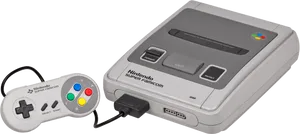 Super Famicom Consoleand Controller PNG Image