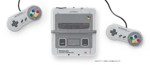 Super Famicom Consoleand Controllers PNG Image