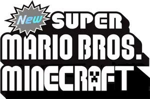 Super Mario Minecraft Mashup Logo PNG Image