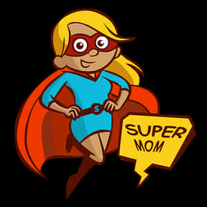Super Mom Cartoon Hero PNG image with transparent background