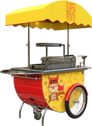 Super Potato Themed Food Rickshaw PNG Image