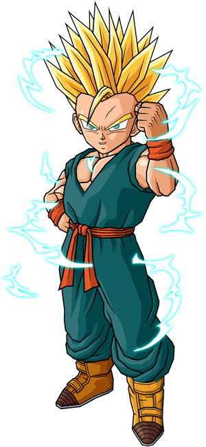 Super_ Saiyan_ Anime_ Character_ Pose PNG image with transparent background