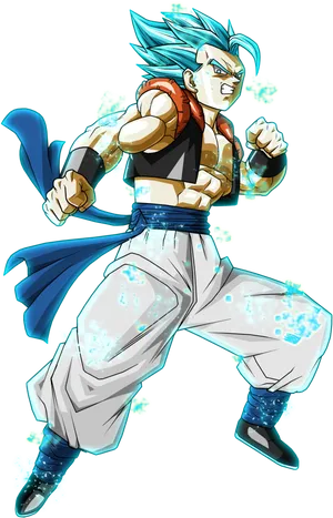 Super Saiyan Blue Aura Character PNG Image