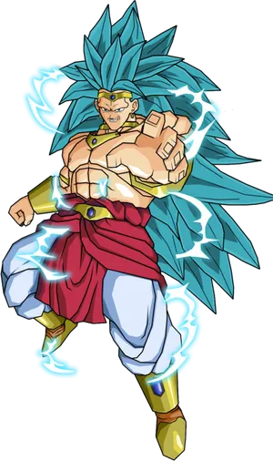 Super Saiyan Blue Broly Power Up PNG Image