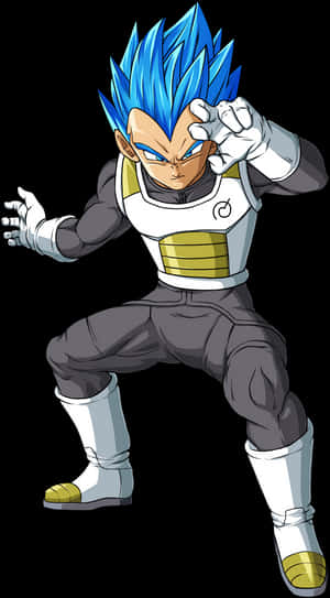 Super Saiyan Blue Vegeta Pose PNG image with transparent background