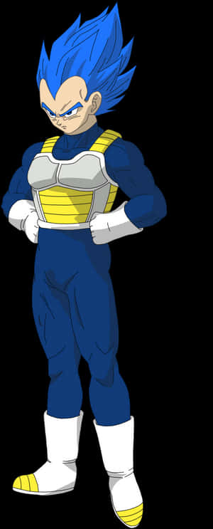 Super Saiyan Blue Vegeta Standing PNG image with transparent background