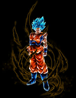Super Saiyan Blue Warrior Art PNG image with transparent background