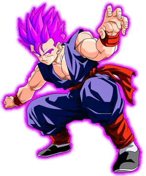 Super Saiyan Character Power Stance PNG Image