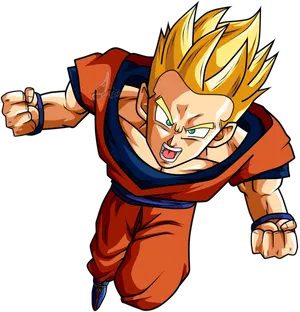 Super Saiyan Gohan Charging Forward PNG Image