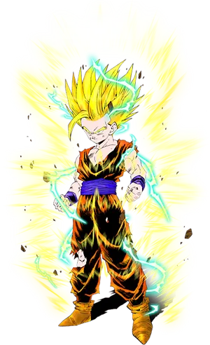 Super Saiyan Gohan Power Up PNG Image