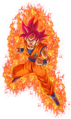 Super Saiyan Goku Fire Aura PNG Image