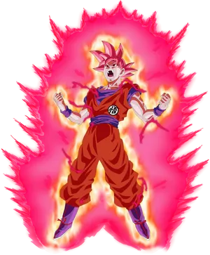 Super Saiyan Goku Fire Aura PNG Image