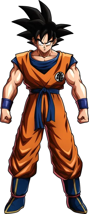 Super Saiyan Goku Standing Pose PNG Image