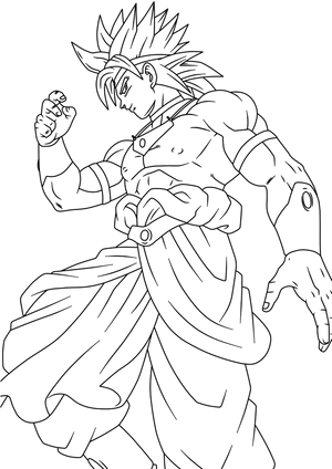 Super Saiyan Lineart PNG Image