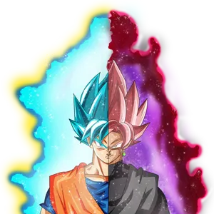 Super Saiyan Split Aura Art PNG Image