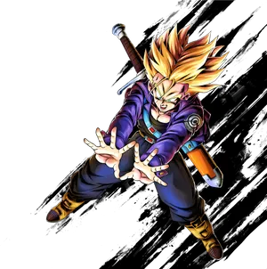 Super Saiyan Trunks Energy Preparation PNG Image