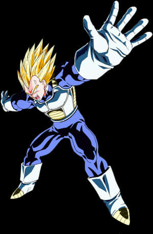 Super Saiyan Vegeta Action Pose PNG image with transparent background