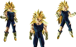 Super Saiyan Vegeta Trio PNG Image