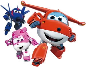 Super Wings Characters Flying PNG Image