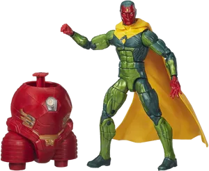 Superhero_ Action_ Figure_with_ Cape_and_ Helmet PNG Image