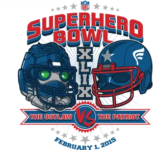 Superhero Bowl Outlaw V S Patriot Graphic PNG Image