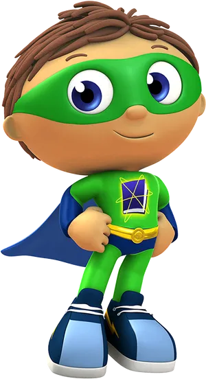 Superhero Child Cartoon Character PNG Image