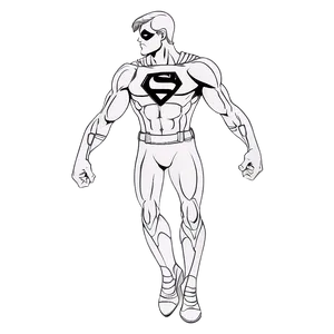 Superhero Coloring Page Png 73 PNG Image