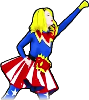 Superhero Costume Dance Pose PNG Image