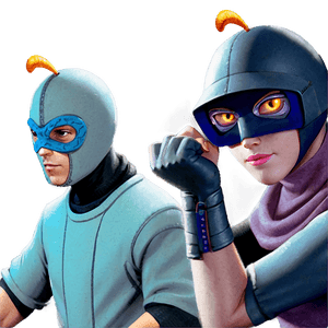 Superhero Duo Readyfor Action PNG