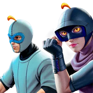 Superhero Duo Readyfor Action PNG Image