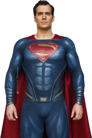 Superhero_in_ Blue_and_ Red_ Costume PNG Image