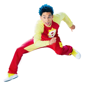 Superhero Jump Pose PNG Image