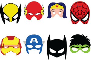 Superhero Batman Flash Iron Hero Batgirl Man Clipart - Superheroes Mask Printable, HD Png Download PNG