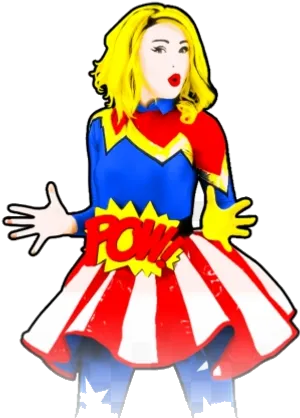 Superhero Pop Art Costume PNG Image