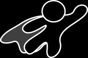 Superhero Silhouette Graphic PNG with transparent background