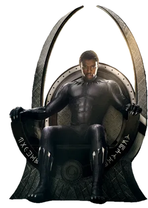 Superhero Throne Pose PNG Image