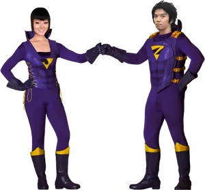 Superhero Twins Costumes Fist Bump PNG Image