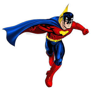 Superhero with Cape PNG ong PNG image with transparent background