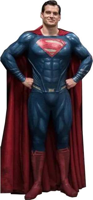 Superman Costume Pose PNG Image