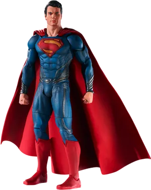 Superman Figure Standing Pose PNG Image