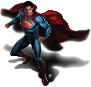 Superman_ Flying_ Action_ Pose PNG Image