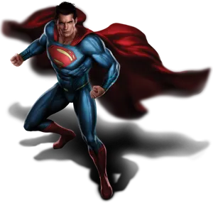 Superman In Flight Pose PNG Image