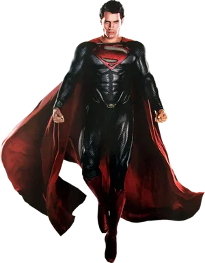 Supermanin Action Pose PNG Image